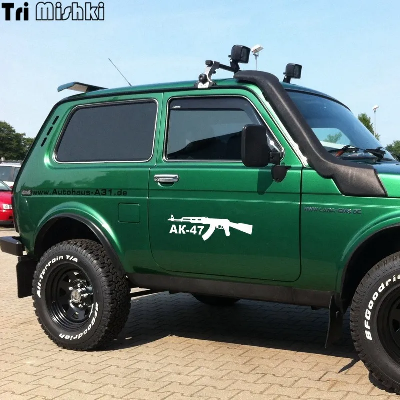 Tri Mishki HZX431 12*42см ak 47 ак наклейки на авто автомобиль наклейка авто|car sticker|big car stickerscar