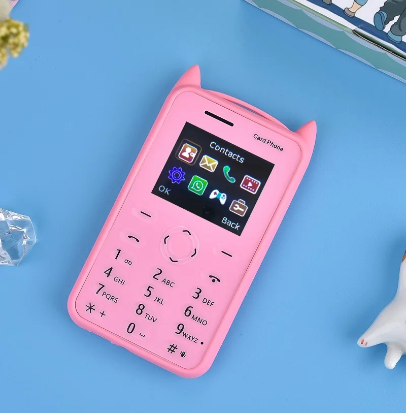 AEKU A5 C6 большой дисплей 1,77 мультфильм малыш карты мобильный телефон ребенок Bluetooth Whatsapp маленький размер студенческий низкий уровень радиации Музыка FM - Цвет: Розовый