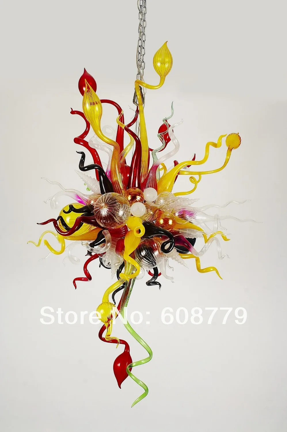 Элегантная подвесная светодиодная люстра из дутого стекла для столовой|hand blown glass
