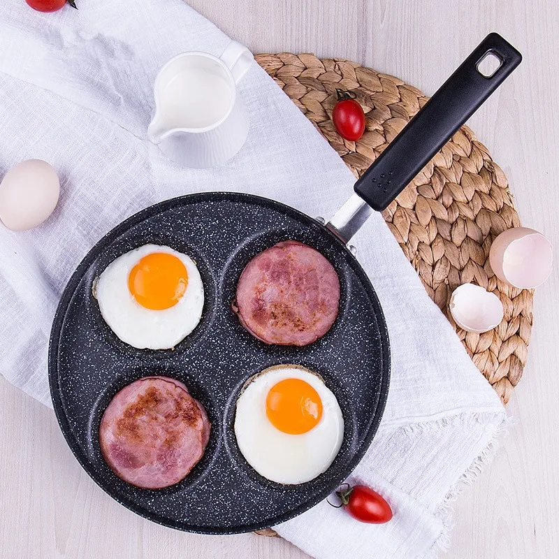 

24 см креативные антипригарные яйца ветчина Блинная сковорода без масла-дыма для завтрака 4 в 1 гриль сковорода газовая плита