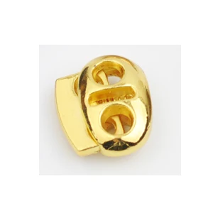 Yellow Gold DIY 30 шт./лот овальные металлические пробки из сплава зажим для шнура Замки на шнурке два отверстия никель/черный/золотой/Бронзовый для 4 мм банджи STP-007 - Цвет: Yellow Gold