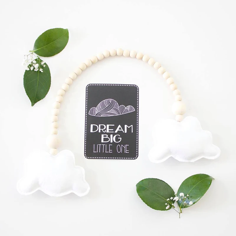 INS/деревянные бусины в скандинавском стиле с подвеской виде облака и Луны для