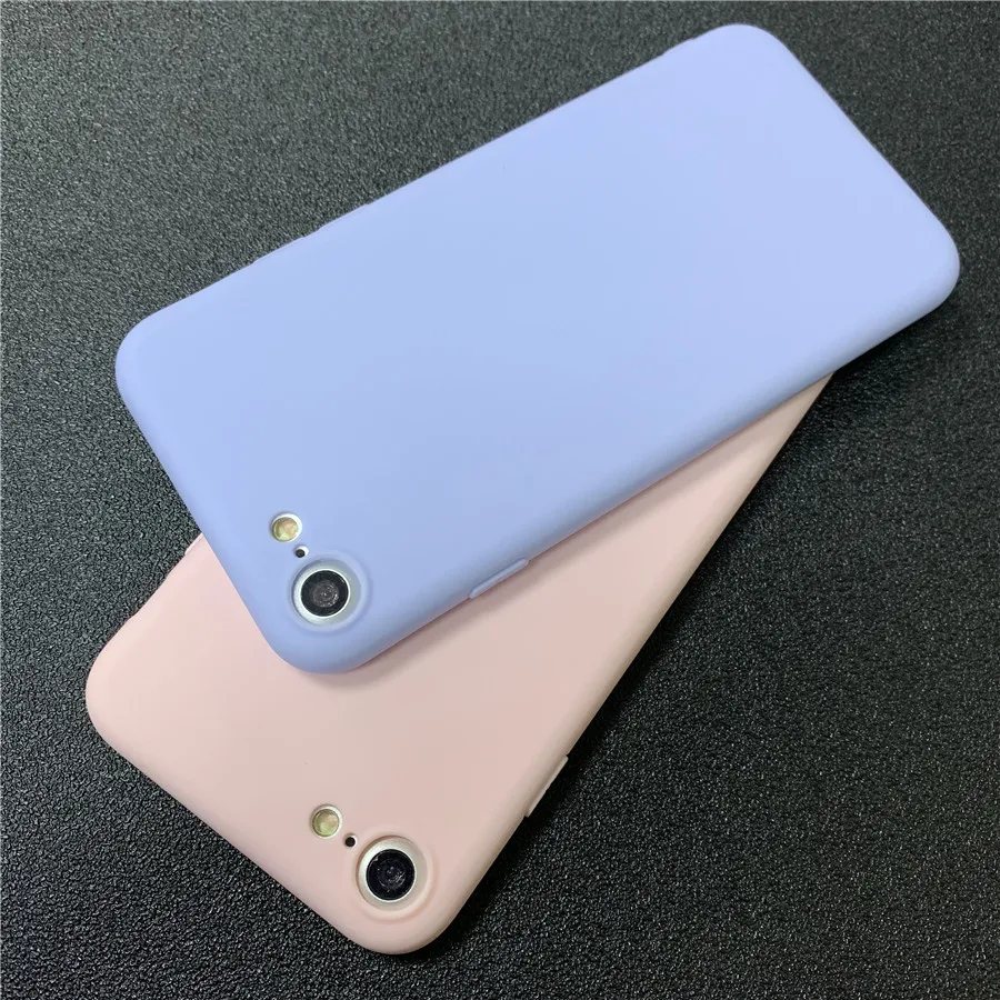 Чехол карамельного цвета для телефона iPhone 8 чехол 6 6s 7 Plus 5 5s SE однотонная Мягкая
