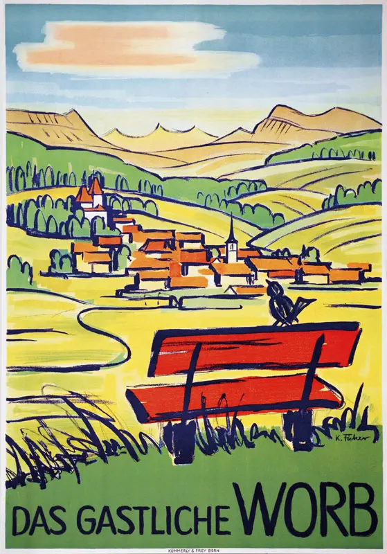 Switzerland Berne Tourism Posters Worb Countryside Classic Wall Stickers Canvas Painting Vintage Poster Home Bar Decor Gift | Дом и сад