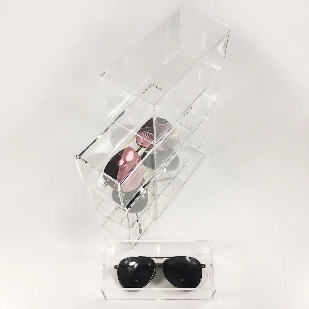 Goede Acryl Eye Glas Organizer Bin Houder Voor Zonnebril Leesbril Oog Glas Gevallen Accessoires 4 Lades