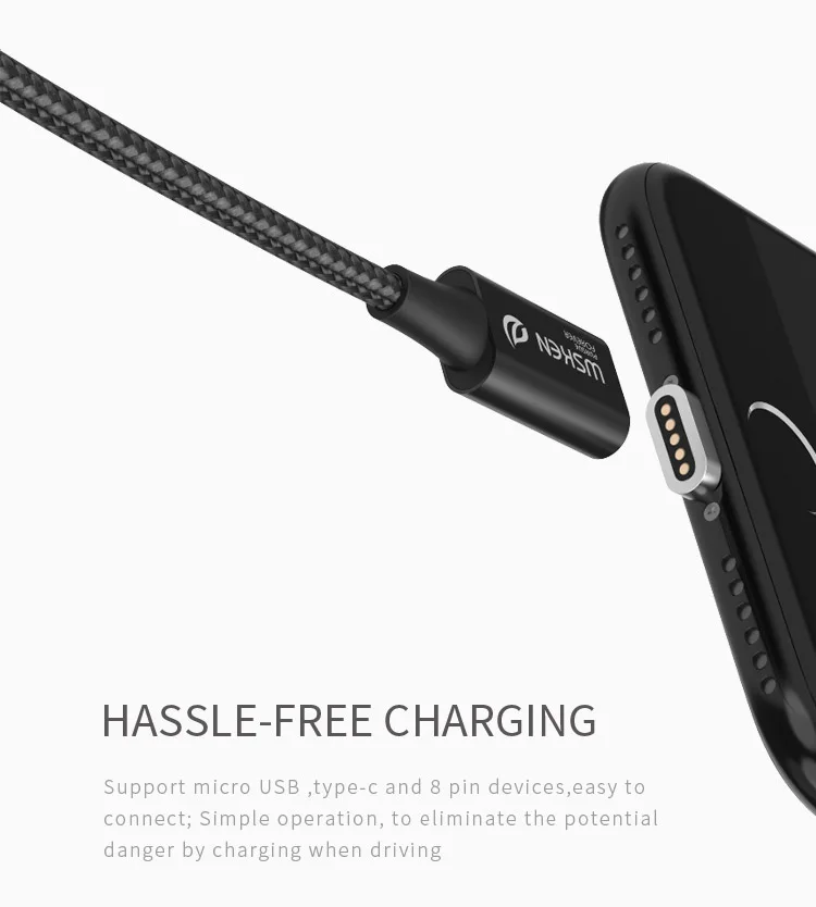 WSKEN X Кабель Lite 2.1A зарядное устройство для iPhone type-C Micro USB Магнитный зарядный кабель