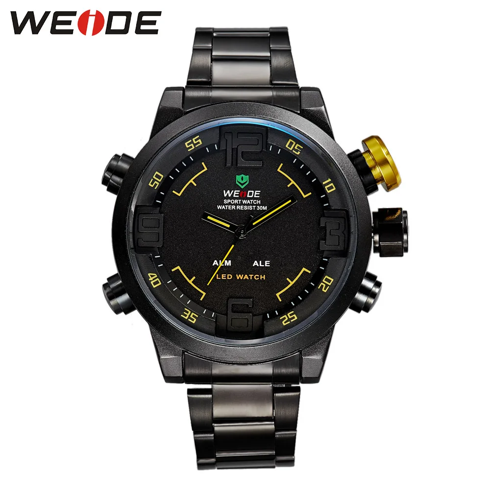 Weide Кварцевые Спортивные Наручные Часы повседневные из натуральной нержавеющей