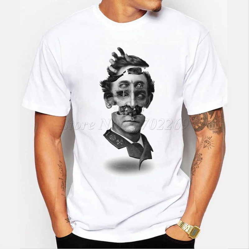 Новинка брендовая забавная Дизайнерская мужская футболка на заказ для Хэллоуина