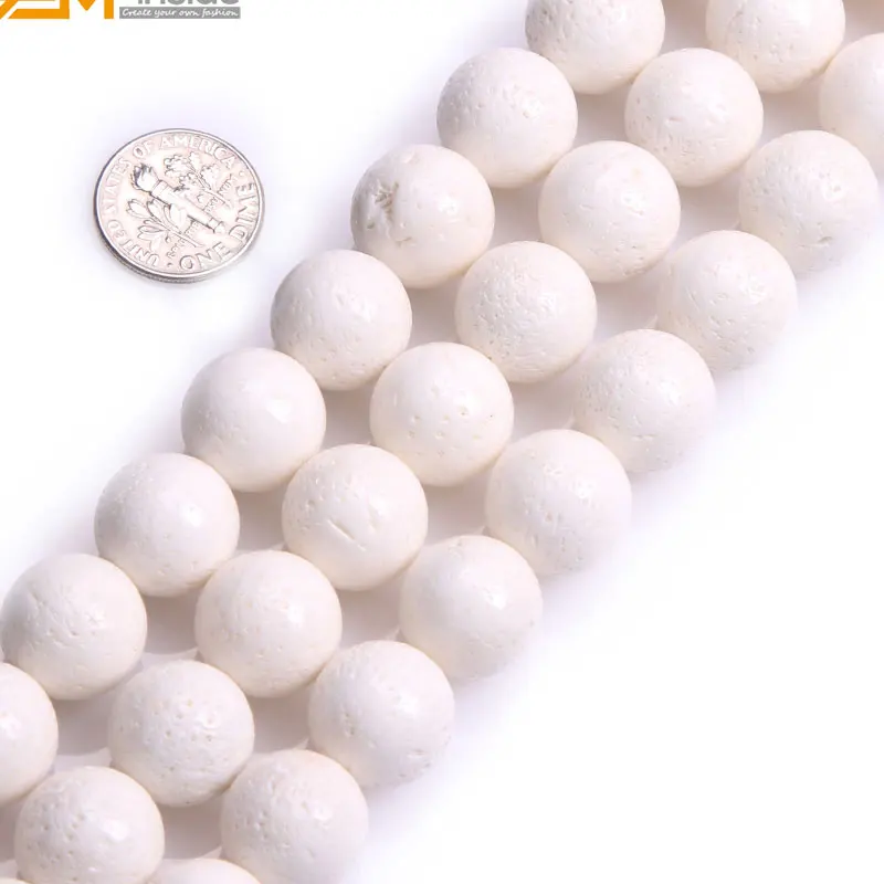 Натуральный круглый белый коралловый бисер для изготовления ювелирных изделий