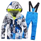 Детский Зимний лыжный костюм ветрозащитный водонепроницаемый детский уличный теплый спортивный костюм зимний комплект для девочек и мальчиков, штаны, куртка зимний лыжный костюм