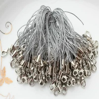 500pcs shiny silver 65mm silver strap brass cell phone strap chains with lobster clasp