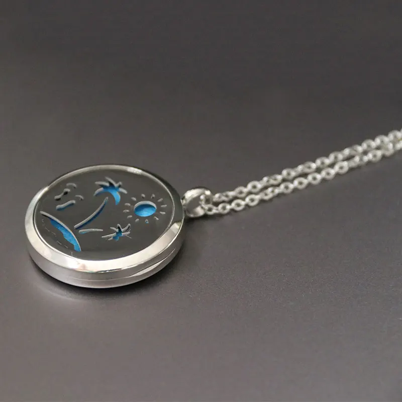 1pc Sunset Beach Print Locket Box Stainless Steel Necklace Personalized Name Custom Jewelry Pendants Necklaces Women Men Gift | Украшения и