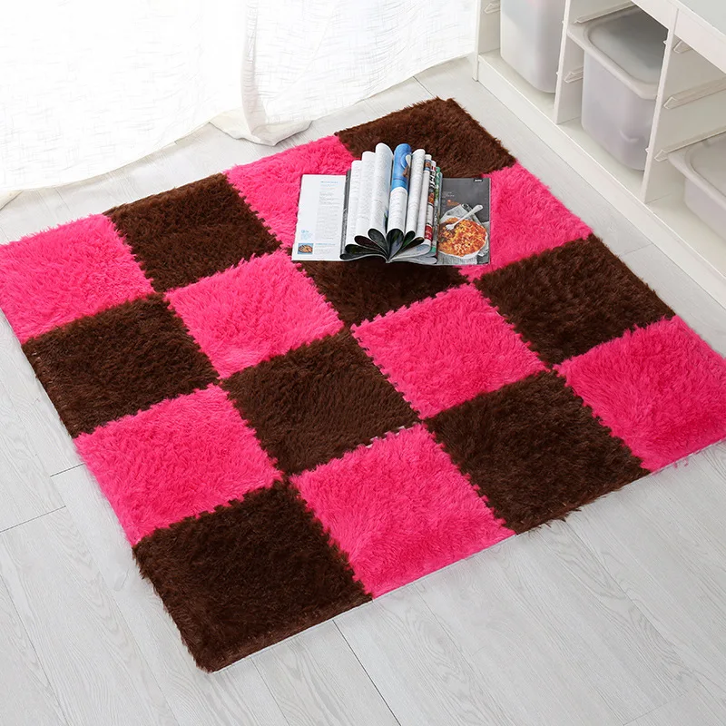 EVA Mosaic carpet Stitching child crawling mat door Super soft plush bedroom living room floor 30*30cm 3pcs | Дом и сад