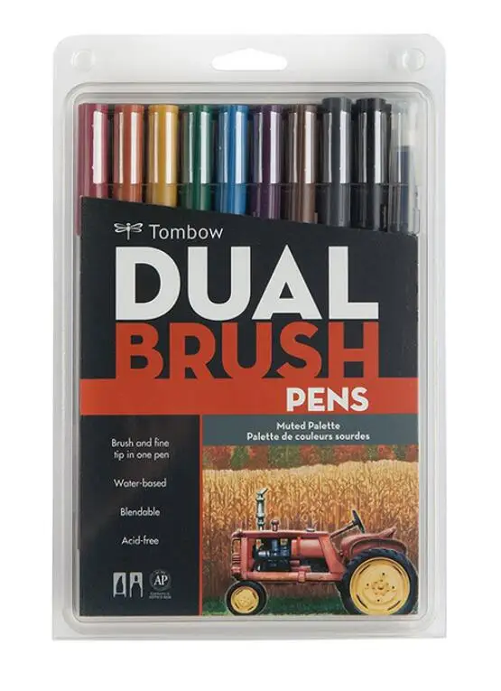 TOMBOW ABT, двойные кисти, ручки, набор, двойная головка, маркеры, цветная ручка, мягкая Акварельная кисть, ручка для рисования, товары для рукоделия - Цвет: Muted