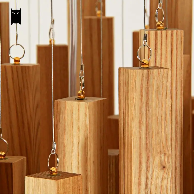 Подвесная Потолочная люстра из древесины дуба потолочный светильник в