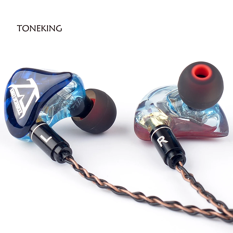 TONEKING T3 Наушники-вкладыши 3 сбалансированные арматурные 3BA HIFI монитор DJ студийные