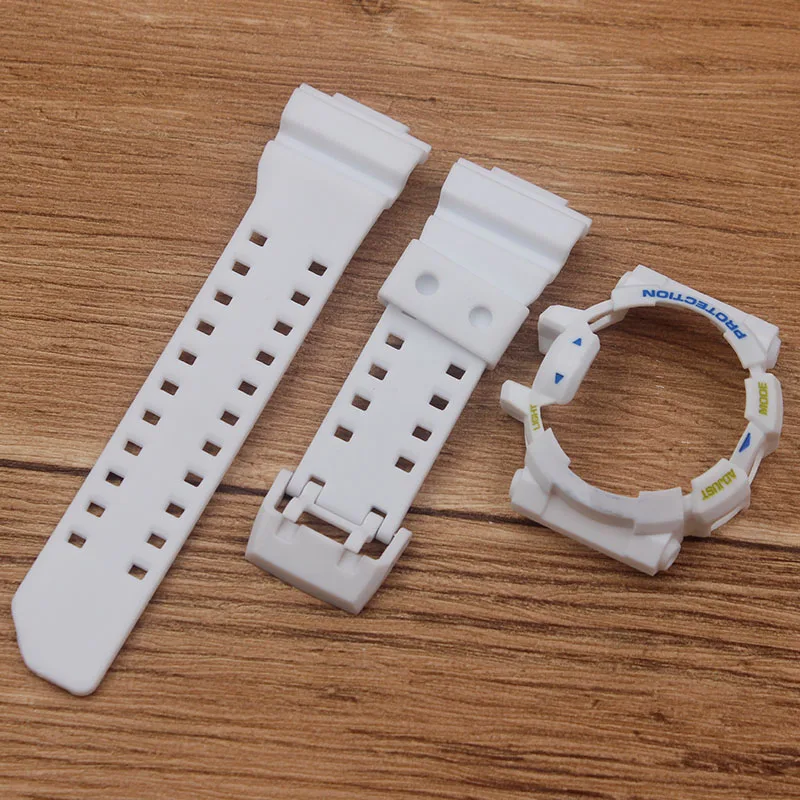 Аксессуары для часов, подходит для Casio GSHOCK, GA-400-1GBA-400, ремешок, чехол, резина, пластик, ремешок, чехол, для мужчин, wo, мужской ремешок для часов - Цвет ремешка: White blue