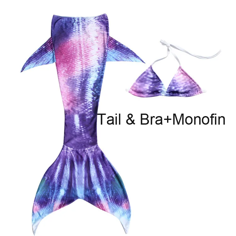purple 3pcs Взрослый хвост русалки для плавания прекрасный Купальник для женщин - Цвет: purple 3pcs