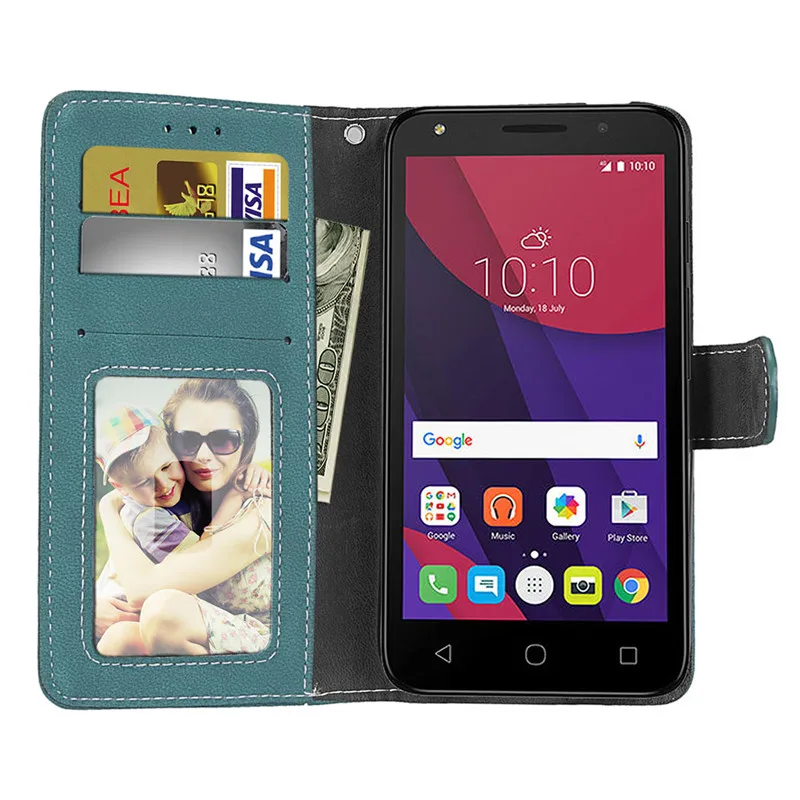 Wekays для Alcatel One Touch Go Play черный деловой Матовый кожаный чехол книжка 7048 7048X