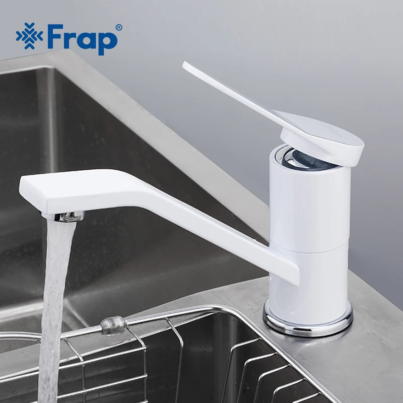FRAP новый длинный короткий кран для раковины с одной ручкой белый смеситель