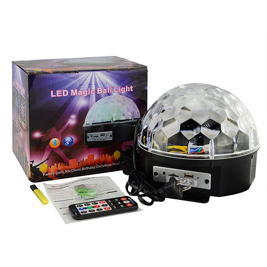 

Bluetooth Voice Control Led Stage Lamp 9Colors MP3 Magic Ball Disco DJ Laser Light Christmas KTV Party Laser Projector Light