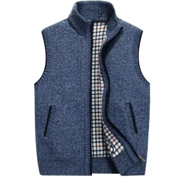 Мужской Осенний жилет без рукавов теплый кашемировый пуловер с
