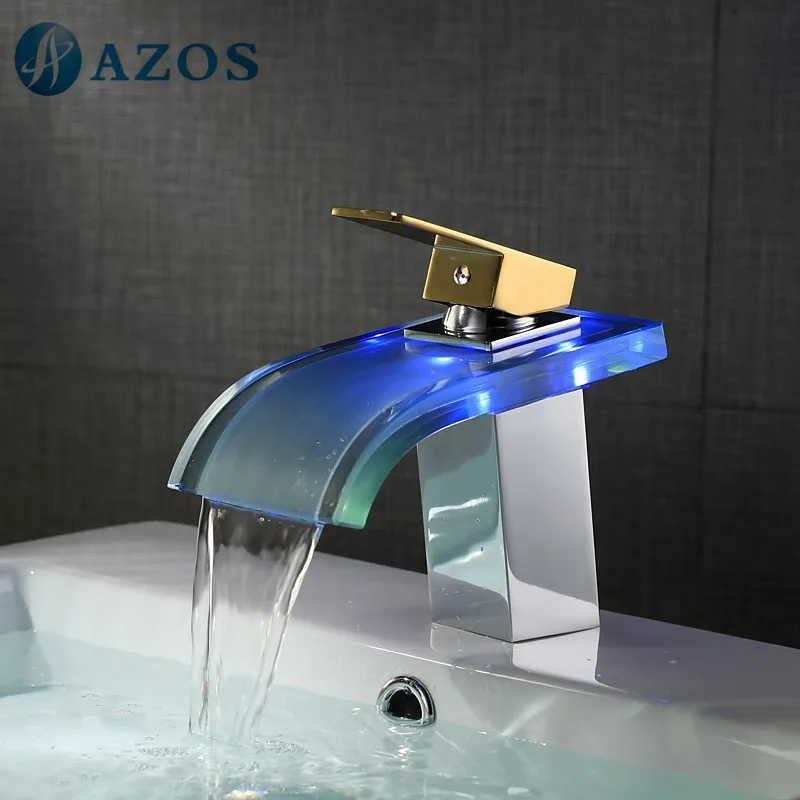 Ванная комната Смесители для умывальника свет Никель Кисточки Золотой/chrome