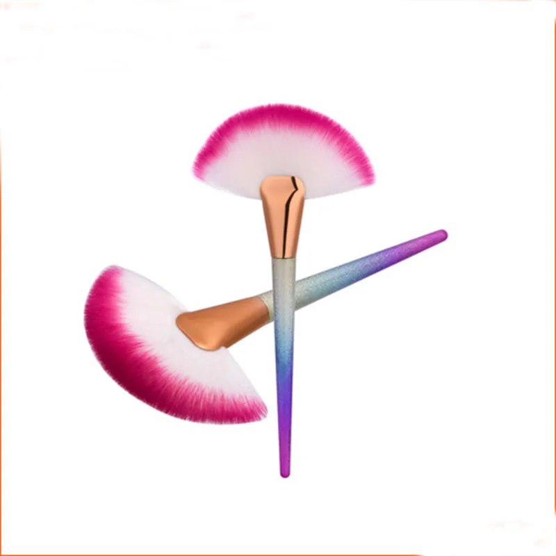 Новый стиль 1 шт. розовая Радужная свободная кисть для пудры Единорог рыбий хвост