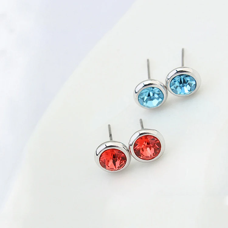 MALANDA круглые серьги с кристаллами от SWAROVSKI гвоздики для женщин модные серебряные