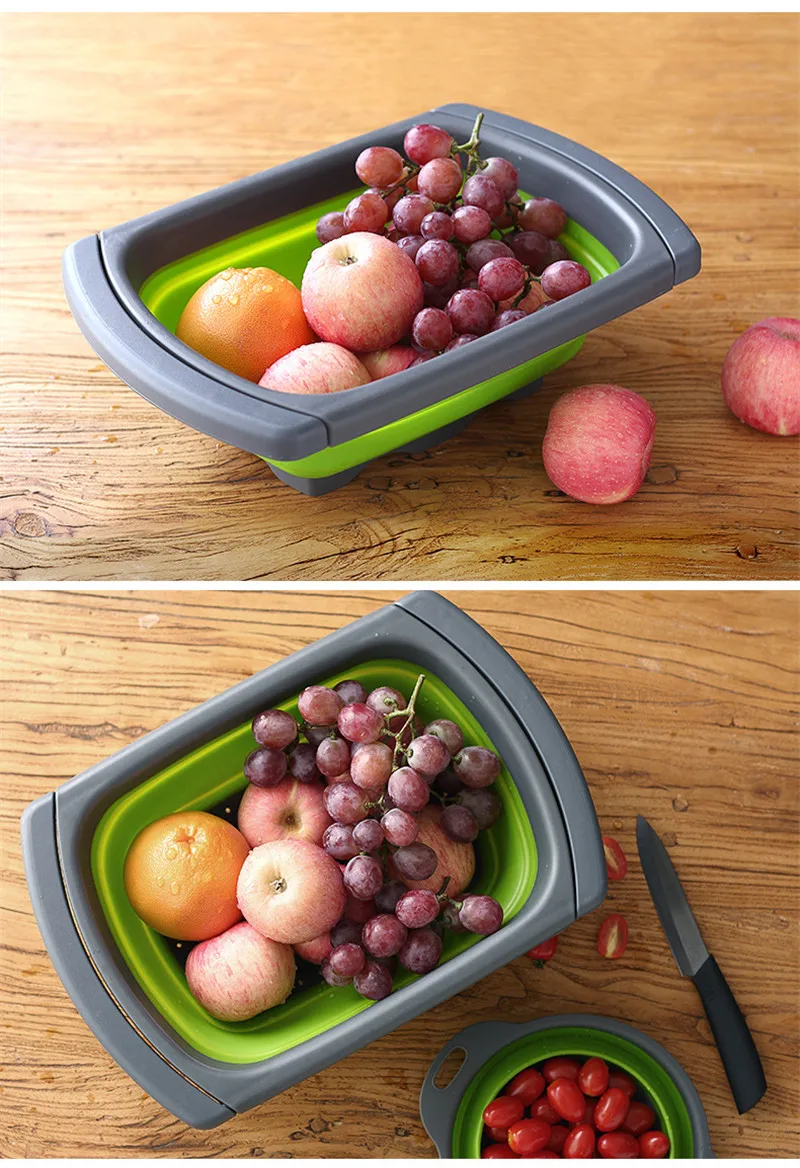 EPASUN фильтр Escurridor дуршлаг складной Colador Passoire Scolapasta cocas de Cocina Vergiet корзина для овощей и фруктов