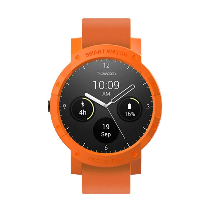 orange case SIKAI чехол для смарт часов для Ticwatch 2 цветной сменный Браслет 20 мм ремешок для ticwatch 2 - Цвет: orange case
