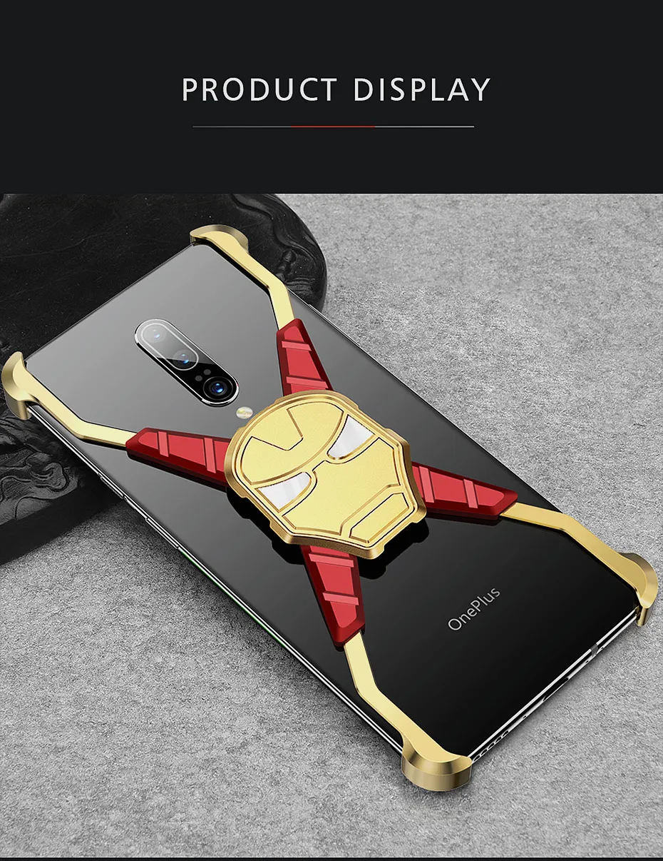 Металлический Чехол RIron Man для Oneplus 7, индивидуальный металлический бампер для Oneplus 7pro, противоударный и ударопрочный чехол