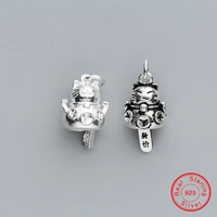 uqbing vintage top brand quality dangle 925 sterling silver animal lucky cat charms for women diy handmade jewelry accessories
