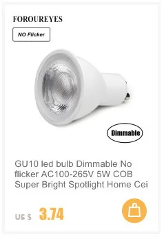 4 шт. светодиодный лампочка GU10 без мерцания AC100-265V 5 Вт COB мощный прожектор повышенной яркости домашние потолочные вентиляторы заменить галогенные лампы 50 Вт