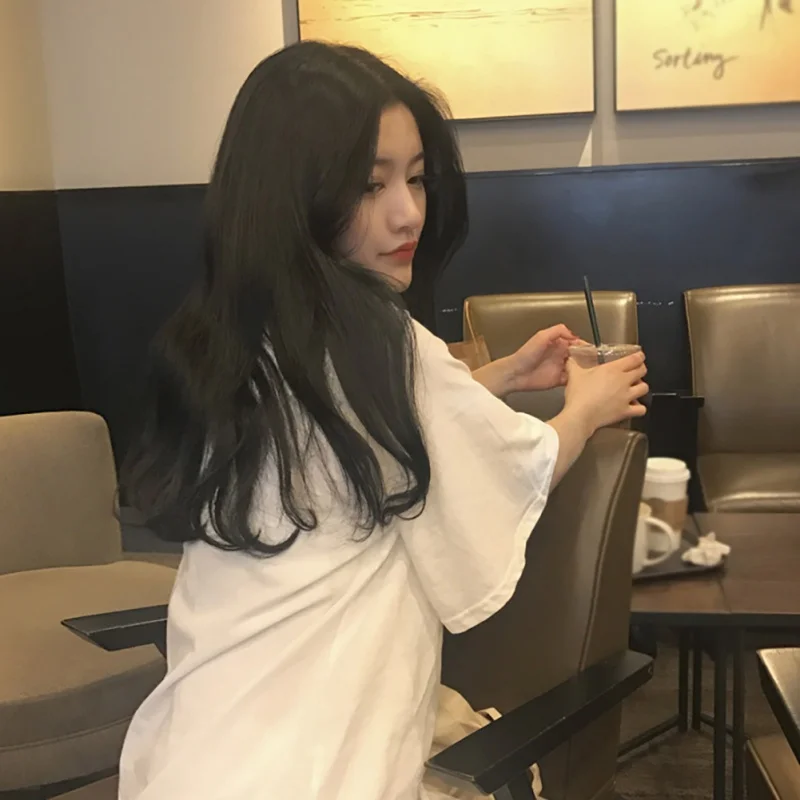 Short-sleeve T-shirt women 2019 summer new simple solid color round neck pullover student Korean version thin tide | Женская одежда