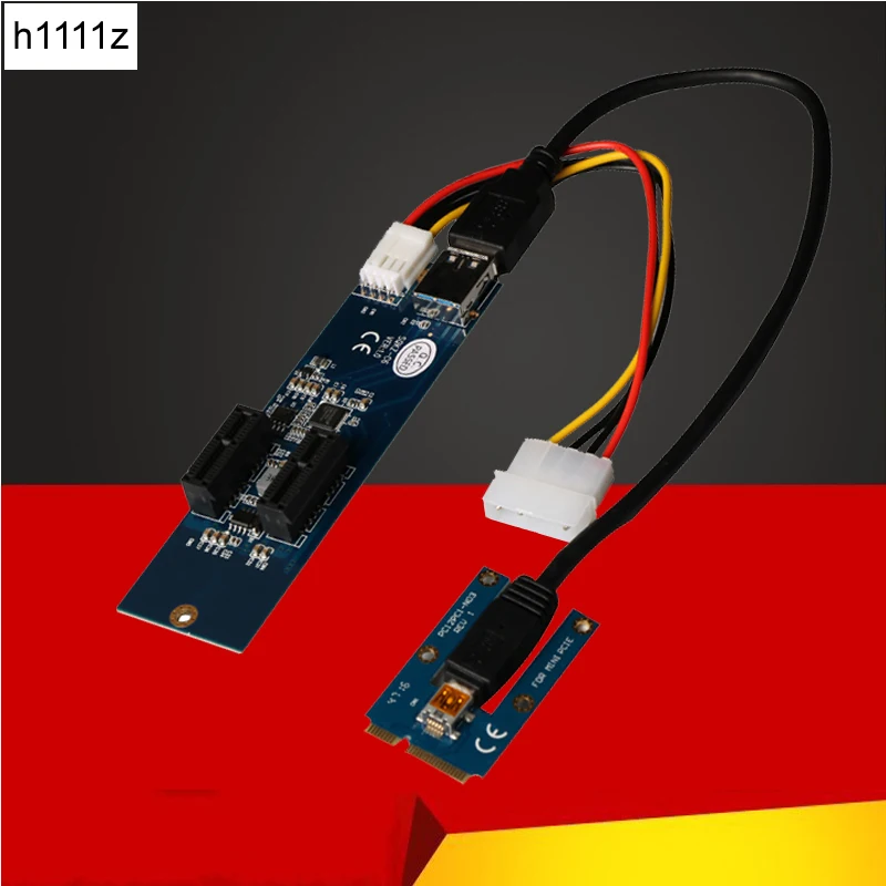 

Mini PCI-e to PCI-Express 1x Adapter 1 to 2 Converter Riser Card USB 3.0 Extension Cable 4Pin Power PCIe 1X Slot Expansion Card