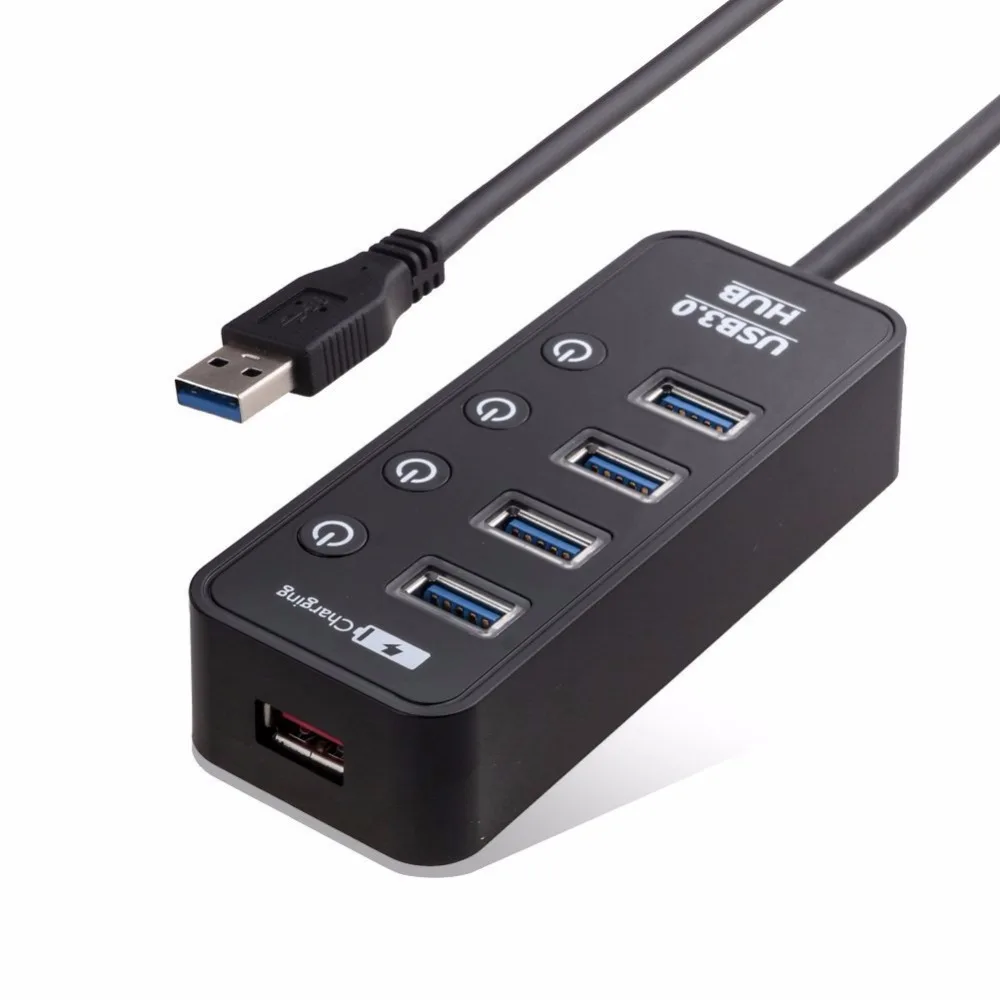 Концентратор USB 3 0 A в 4 порта с Умной быстрой зарядкой LED ВКЛ./ВЫКЛ.|USB-хабы| |