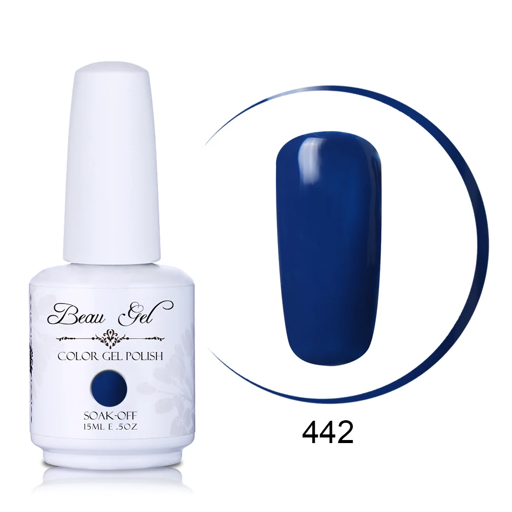Beau Gel 15ML Nail Art Gel Varnish Semi Permanent Nail Polish Hybrid Gellak Soak Off Glitter UV Gel Nail Polish Enamel Lacquer - Цвет: GNS442