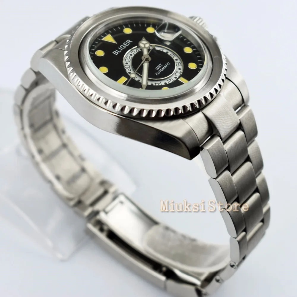 43 мм черный D'origine montre mode pour мужской верх marque automatique multifoncments homme календириор