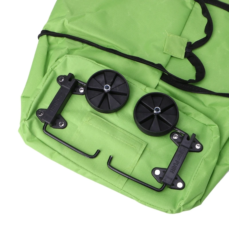 

NoEnName_Null High Quality Oxford Cloth Folding Fold able Shopping Trolley Bag Cart Grocery Handbag Tote Rolling Wheels