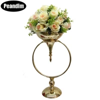 peandim romantic gold flower vase wedding table centerpieces flower pot party road lead flower holder for home decoration 10pcs