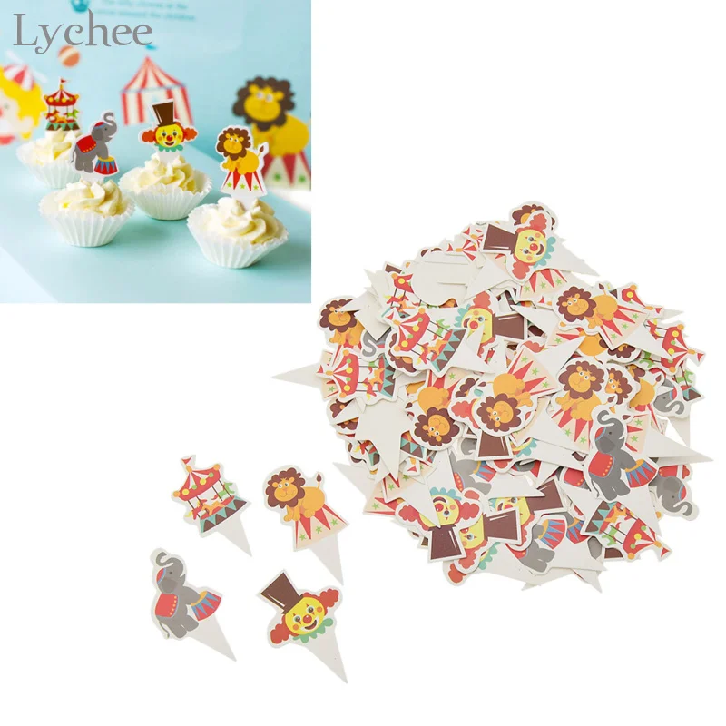 Lychee Life 100 шт. искусственные топперы для капкейков милые животные Детские