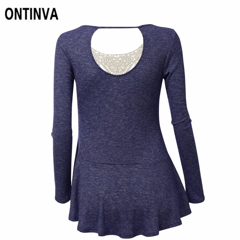 Женские кружевные лоскутные плиссированные туники Длинные футболки модные