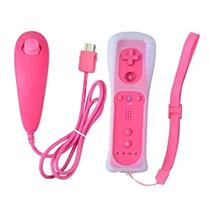 Розовый Беспроводной геймпад для nintendo wii с дистанционным управлением без движения плюс+ ДЖОЙСТИК Nunchuck для nintendo wii аксессуары - Цвет: Розовый