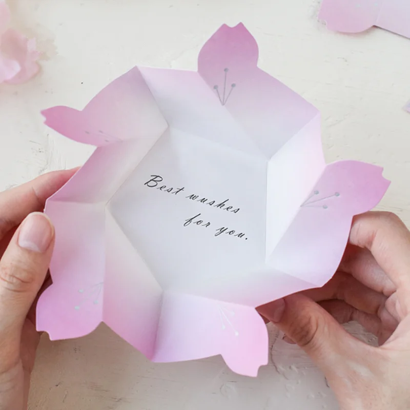 HOHOGOO 3 шт./упак. DIY Cherry Blossom форма свадебные приглашения Творческий складная