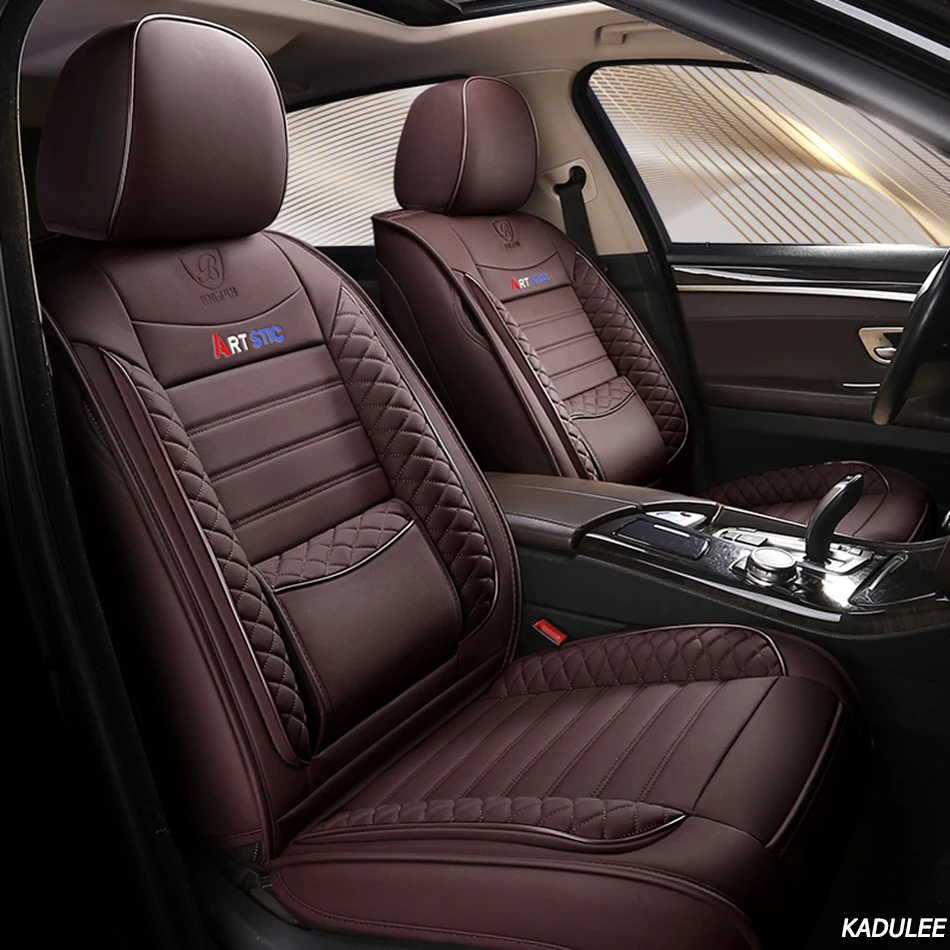 KADULEE кожаный чехол автокресла для mitsubishi pajero 4 2 sport outlander xl asx аксессуары lancer Чехлы для сидения автомобиля авто