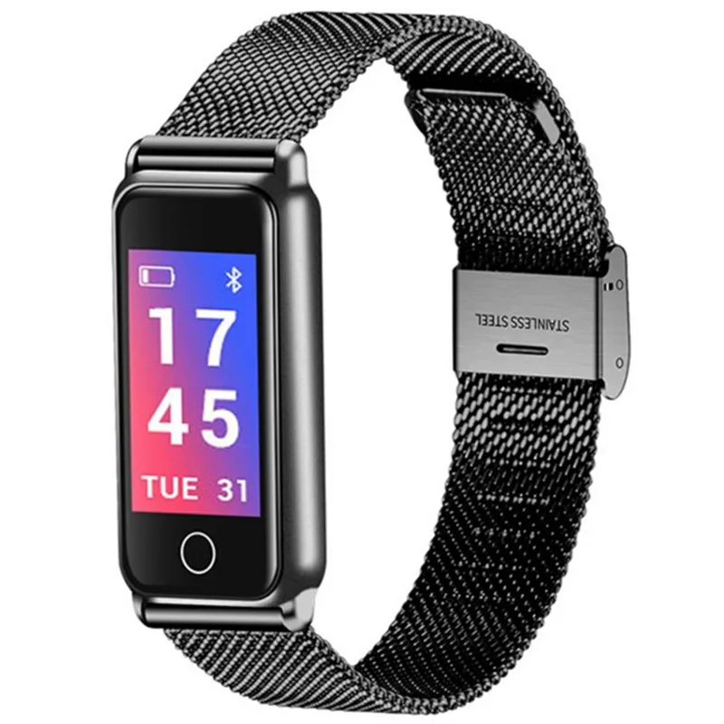 

Smart bracelet IP68 waterproof heart rate blood pressure oxygen sports call information reminder Steel strip bluetooth watch