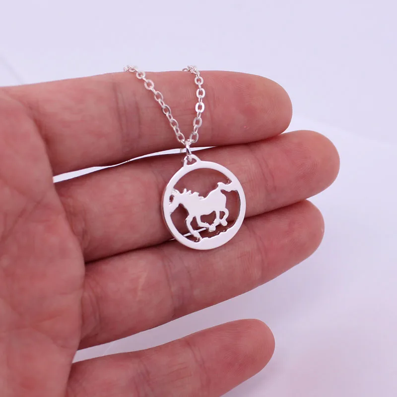 

hzew running horse pendant necklace round horse necklaces