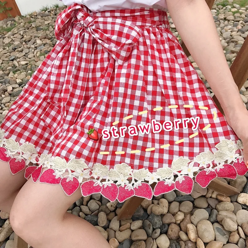 Мягкие японские игрушки Лолита Kawaii Короткая юбка для девочек подростков Винтаж