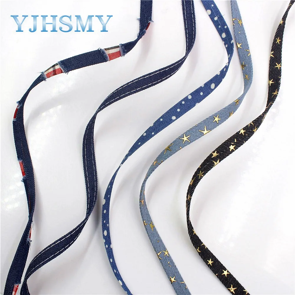 Ткань джинсовая YJHSMY I-19413-983 дюйма (10 мм) 5 ярдов лента для рукоделия аксессуары и